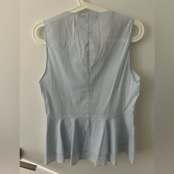 Zara Striped V-Neck Peplum Top - Picture 5 of 6